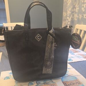 Black Canvas Crossbody Tote